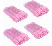 BetterJonny - Juego de 400 pinceles de pestañas, cepillo de cejas, cepillo de cejas, cepillo de cejas, aplicador, cepillo de pestañas con mango de cristal (rosa)