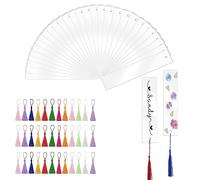 BetterJonny - Juego de 66 marcapáginas acrílicos en blanco, 30 marcapáginas transparentes con 36 borlas, 12 x 3,2 cm, etiquetas rectangulares sin terminar para proyectos de aula, decoración y etiquetas de regalo
