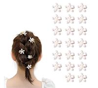 BetterJonny - Pinza para el pelo de perlas con diseño de margarita, 20 unidades, pinzas para el cabello, accesorios para el cabello para mujeres y niñas