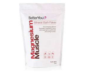 BetterYou - Magnesio Transdérmico Músculo en Escamas 1 Kg | Sales de Baño Minerales | Ayuda para la Recuperación Muscular Post Entreno | Reducción del Cansancio y la Fatiga | Apto para Veganos