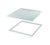 BetteUltra Plato de ducha rectangular con soporte mínimo de bañera 850x850x25mm, con Anti-Slip Pro, 1589-000AE,T1, Color: Blanco