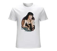 Bettie Page Good Vs Bad Men's T-Shirt Unisex White Cotton Print tee Shirts 3XL