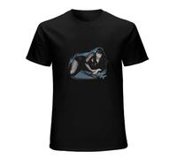 Bettie Page Moon Licensed 1950 Pin Up Girl Model tee Men's T-Shirt Unisex Black Cotton Print tee Shirts XL