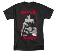 Bettie Page Pin Up Photo The Mistress Burlesque Unisex 100% Cotton Short-Sleeve T-Shirts Black S