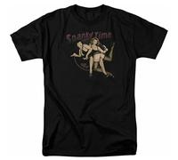 Bettie Page Spanky Time 2 1950 of Pinups Unisex 100% Cotton Short-Sleeve T-Shirts Black XXXL
