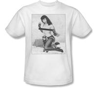 Bettie Page T Shirt Men's Regular fit Cotton Graphic tee White M