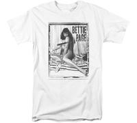 Bettie Page T Shirt Throwback Design Adult Regular fit Graphic tee White S