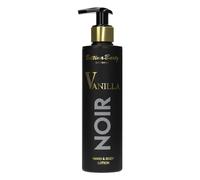 Bettina Barty Vanilla Noir Loción para manos y cuerpo, 250 ml | Vainilla, ámbar, madera de cachemira y almizcle, hidratante intensiva, para piel seca, vegano, sin microplásticos