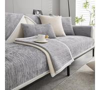 Bettschlange Funda para sofá, forma de L, 1/2/3 / 4 plazas, sofá esquinero, antideslizante, funda de sofá, universal, funda de sofá, gris claro, 90 x 160 cm