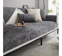 Bettschlange Funda para sofá, Funda para sofá en forma de L de 1/2/3/4 plazas, Funda para sofá de esquina con protección antideslizante, Fundas para asiento de sofá, Funda universal para sofá, Gris