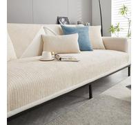 Bettschlange Funda para sofá, funda para sofá en forma de L de 1/2/3/4 plazas, funda para sofá de esquina con protección antideslizante, fundas para asiento de sofá, funda universal para sofá, beige