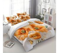 Bettwäsche 3teilig - 1 Bettbezüge 155 x 220 cm Minimalistisch Pflanzen Blumen Schmetterlinge Sehr pflegeleicht, Wendebettwäsche Bedding Set Reißverschluss Microfaser Bettwäsche Set, Mehrfarbig