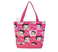 Betty Boop Bolsa de la compra de poliéster con monedero, estilo tote (rosa), grande, Rosado, Large