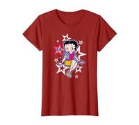 Betty Boop Estrellas y Puntos sentados Camiseta, Mujer, Arándano, L