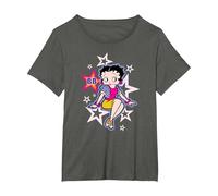 Betty Boop Estrellas y Puntos sentados Camiseta, Mujer Tallas Grandes, Asfalto, 4XL Grande