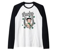 Betty Boop Herradura de la suerte con clavos de olor del día de San Patricio Camiseta Manga Raglan
