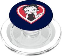 Betty Boop White & Red Heart Cute Thinking Pose San Valentín PopSockets PopGrip para MagSafe