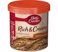 Betty Crocker Glaseado rico y cremoso de nueces de coco sin gluten, 15.5 onzas.