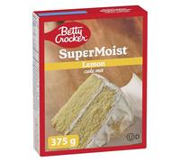 Betty Crocker - Mezcla para Tartas: Sabor a limón súper húmedo, Paquete de 375 Gramos de Mezcla para Pasteles, Mezcla para Hornear