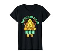 Betty Fat Buddah Diciendo Divertido Nombre de Betty Camiseta gráfica económica, Mujer, Negro, XS