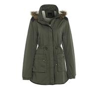 Betty Kay Mujeres Holby Casual poliéster Parker Chaqueta con Capucha, Mujer, Color Caqui, tamaño Small