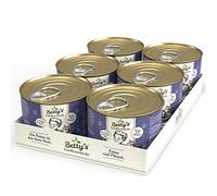 Betty's - Lata de Comida húmeda para Gatos, sin Cereales, Mejor Calidad, Carne, cocinada Suavemente, Adecuada para Todas Las Razas de Gatos, Pollo y faisán con Aceite de borraja, 6 x