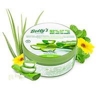 Betty's Nature Crema de aloe vera, vegano, gel corporal nutritivo con 92% de aloe vera, gel natural de aloe vera orgánico, para el cuidado diario del cuerpo, la cara, las manos y el cabello