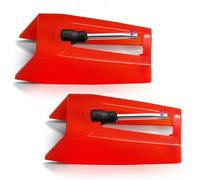 Betus Agujas de repuesto para tocadiscos, 2 unidades, aguja de repuesto para tocadiscos de diamante rojo para audio mejorado, ajuste universal para Crosley, ION, Victrola, fonógrafos, Boytone