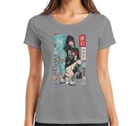 Between Dreams and Reality Anime Japan Y2K - Camiseta para mujer, gris, L