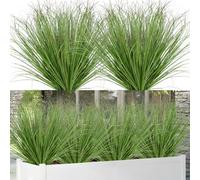 Betylifoy 12 Piezas de Plantas Artificiales para Exteriores, Resistentes a los Rayos UV, Hierba de Trigo Falsa, Hierba de Cebolla Artificial, verdor, Tallos Altos, arbustos Falsos, Plantas para
