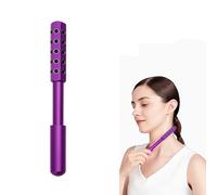 Betypura Rodillo facial de 30 piedras, herramienta de masaje facial y cuello para rejuvenecimiento de la piel, contorno de 360° con piedras de germanio y aluminio aeronáutico, rodillo de belleza