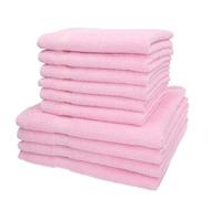 Betz 10 Piezas Set Toallas de Mano/Ducha Serie Palermo Color Rosa 100% Algodon 6 Toallas de Mano 50x100cm 4 Toallas Ducha 70x140cm