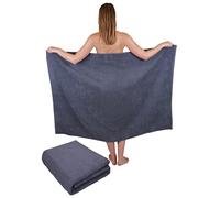 Betz 2 Piezas Maxi Toallas de Ducha XXL Toalla de baño tamaño 100x150cm Berlin Color Gris Oscuro - Berlin