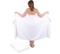Betz 2 Unidades de Toallas de baño XXL 100cmx180cm Dresden Juego de Toallas de Sauna 100% algodón Color Blanco