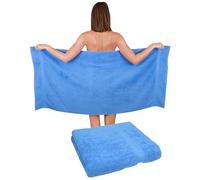 Betz de 2 piezas Toalla de ducha juego 2 unidades ducha paños toallas playa toallas 100% algodón tamaño 70 x 140 cm Premium, 100% algodón, azul claro, 70 x 140 cm