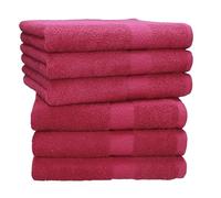 Betz Juego de 6 Toallas de Lavabo Palermo 100% Algodon 50x100 cm Colores Diversos Color Rojo arándano