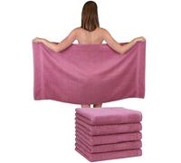 Betz Juego de Toallas de Ducha de 6 Piezas tamaño 70 x 140 cm Toalla de baño Toalla de Playa Premium 100% algodón Color Rojo Baya