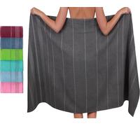 Betz Lines XXL Toalla de baño - Toalla de Playa Grande - Toalla de Sauna de algodón 100% - Toalla de Tumbona - 90x180 cm - Gris