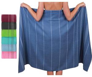 Betz Lines XXL Toalla de baño - Toalla de Playa Grande - Toalla de Sauna de algodón 100% - Toalla de Tumbona - 90x180 cm - Azul