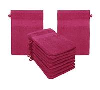 Betz Paquete de 10 Manoplas de baño Palermo 100% algodón tamaño 16x21 cm (Rojo arándano agrio)