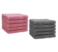 Betz Paquete de 10 Piezas de Toallas para Invitados Juego de Toalla de Lavabo 100% algodón tamaño 30x50 cm Toalla de Mano Premium de Color Rosa y Gris Antracita