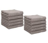 Betz Paquete de 10 Toallas faciales Palermo tamaño 30x30cm 100% algodón Color Gris Piedra