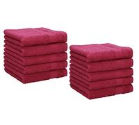 Betz Paquete de 10 Toallas faciales Palermo tamaño 30x30cm 100% algodón Color Rojo arándano