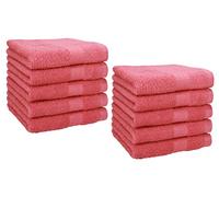 Betz Paquete de 10 Toallas faciales Premium 100% algodón 30x30 cm Color Rojo Frambuesa