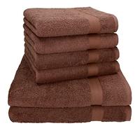 Betz Premium - Juego de Toallas de 6 Piezas - 2X Toallas de Ducha 70x140-4X Toallas de Mano - 50x100 cm - marrón