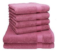 Betz Premium - Juego de Toallas de 6 Piezas - 2X Toallas de Ducha 70x140-4X Toallas de Mano - 50x100 cm - Rojo Baya