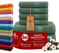 Betz Premium - Juego de Toallas de 6 Piezas - 2X Toallas de Ducha 70x140-4X Toallas de Mano - 50x100 cm - Verde Abeto
