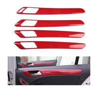 BEUAOCK Compatible con Golf 6 2010 2011 2012, manija de Puerta Interior de Coche, Tiras Decorativas, embellecedor de Estilo, Accesorios Interiores for automóviles(Carbon Fiber Red)