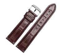 BEUAOCK Correa de cocodrilo Compatible con Longines Patek Philippe PP Calatrava 5227 5296 BREGUET Classique pulsera correa de reloj marrón(Brown-Silver,20mm)