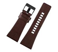 BEUAOCK Correa de reloj de cuero Compatible con correa de reloj diésel DZ7257 1657 4323 7314 7313 7371 Cadena de reloj de cuero negro 22 24 26 28 30 32 mm(A-Brown black,26mm)